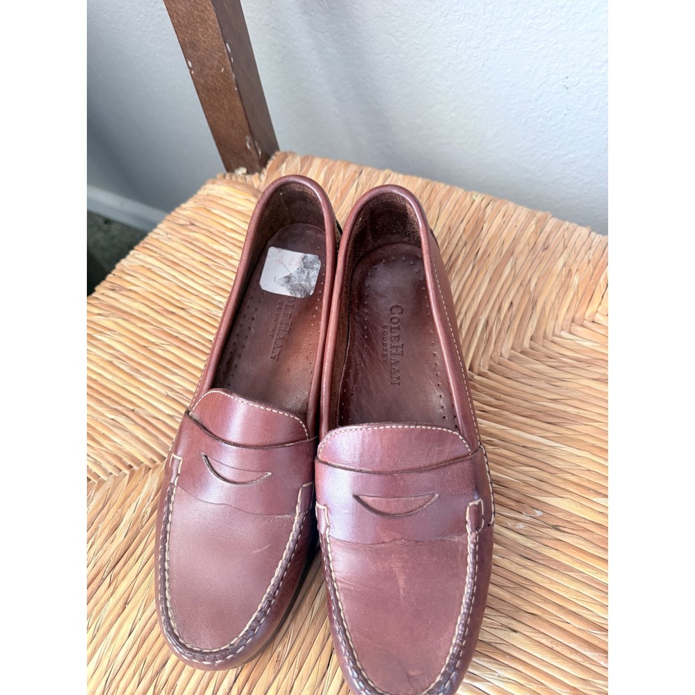 Cole Haan Country Womens Brown Leather Penny Loafers Size 7.5 B Vintage Classic - Picture 2 of 4